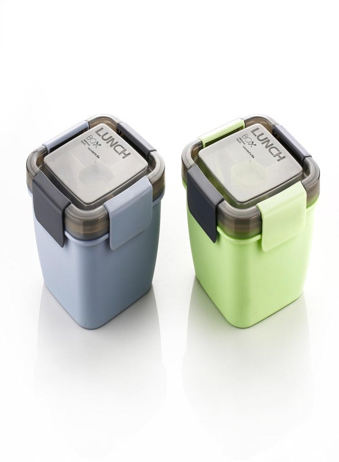 Puno Unbreakable Plastic Lunch Box for School,Office & Traveling (2 Piece) - Image 1